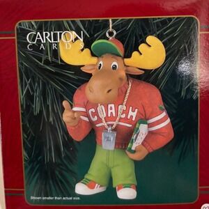 Carlton Card Heirloom Collection 1999 Coach of the Year Moose Ornament CXOR-101A